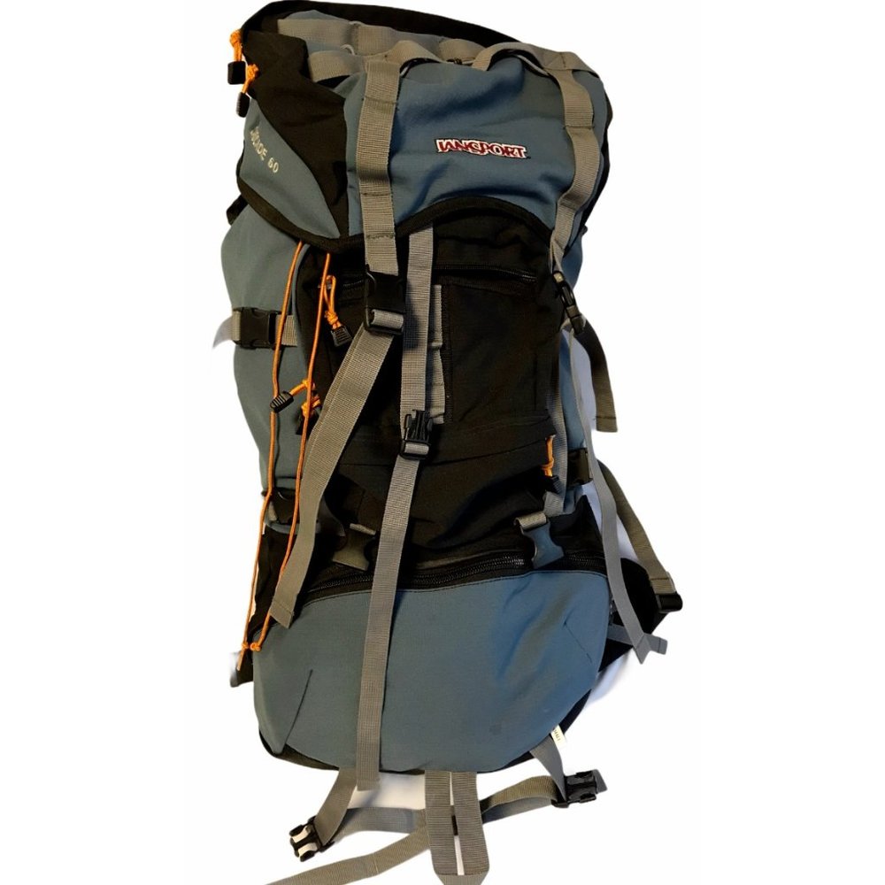 JANSPORT CASCADE 60 Liter Backpack, Blue Gray, Hiking, Camping